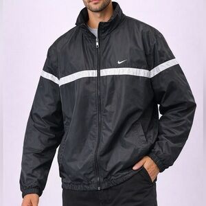 Nike Men's Black and White Windbreaker